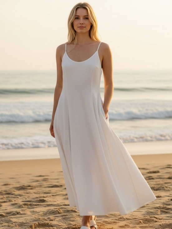 The Drop Dresses & Skirts - The Drop Womens Luna Scoop Neck Linen Maxi Dress Sz L